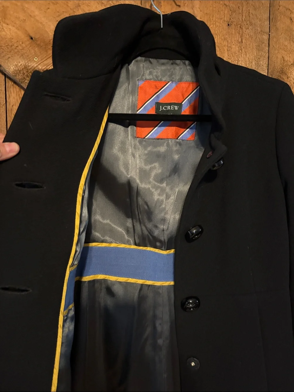 J. Crew Black Wool Blend A-Line Pea Coat - Picture 2 of 7
